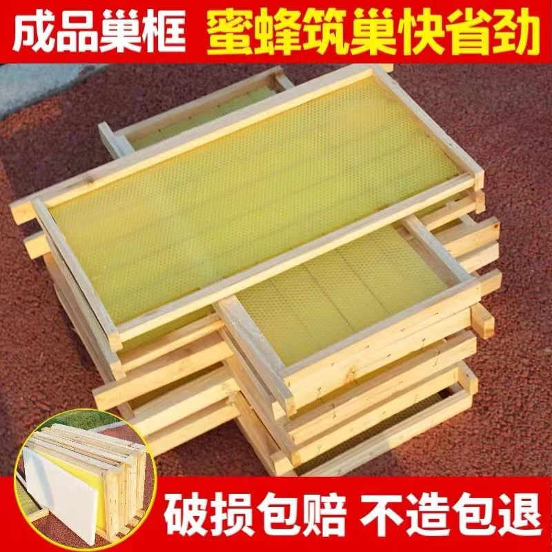 中蜂巢础带框巢基巢框安装好钢丝穿好铜眼装好开箱就用