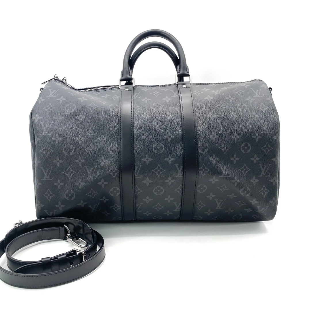 99新 LouisVuitton/路易威登 黑老花keepall旅行袋 尺寸45/27