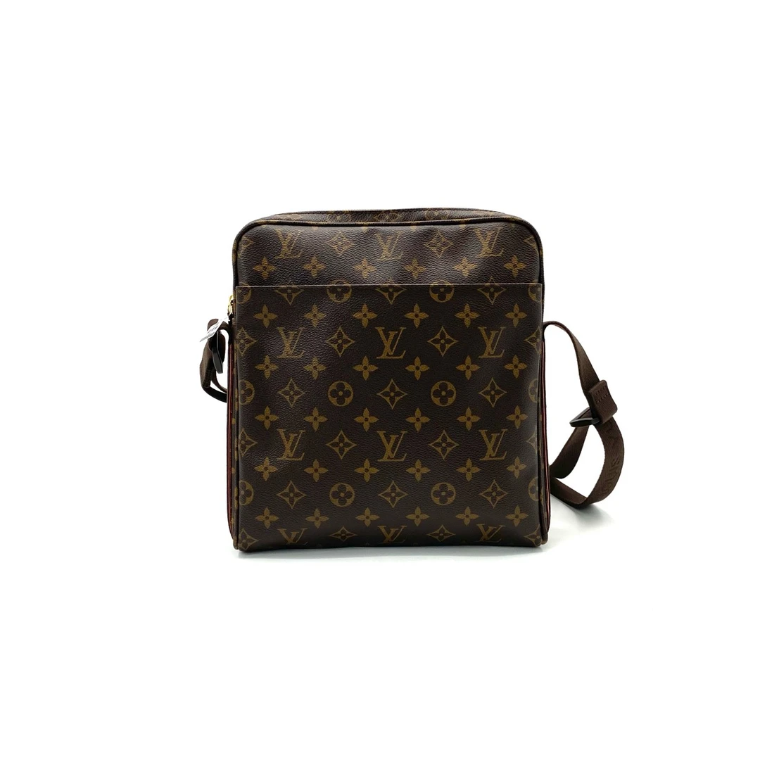 95新 LouisVuitton/路易威登 棕老花斜挎邮差包尺寸25/27经典单肩