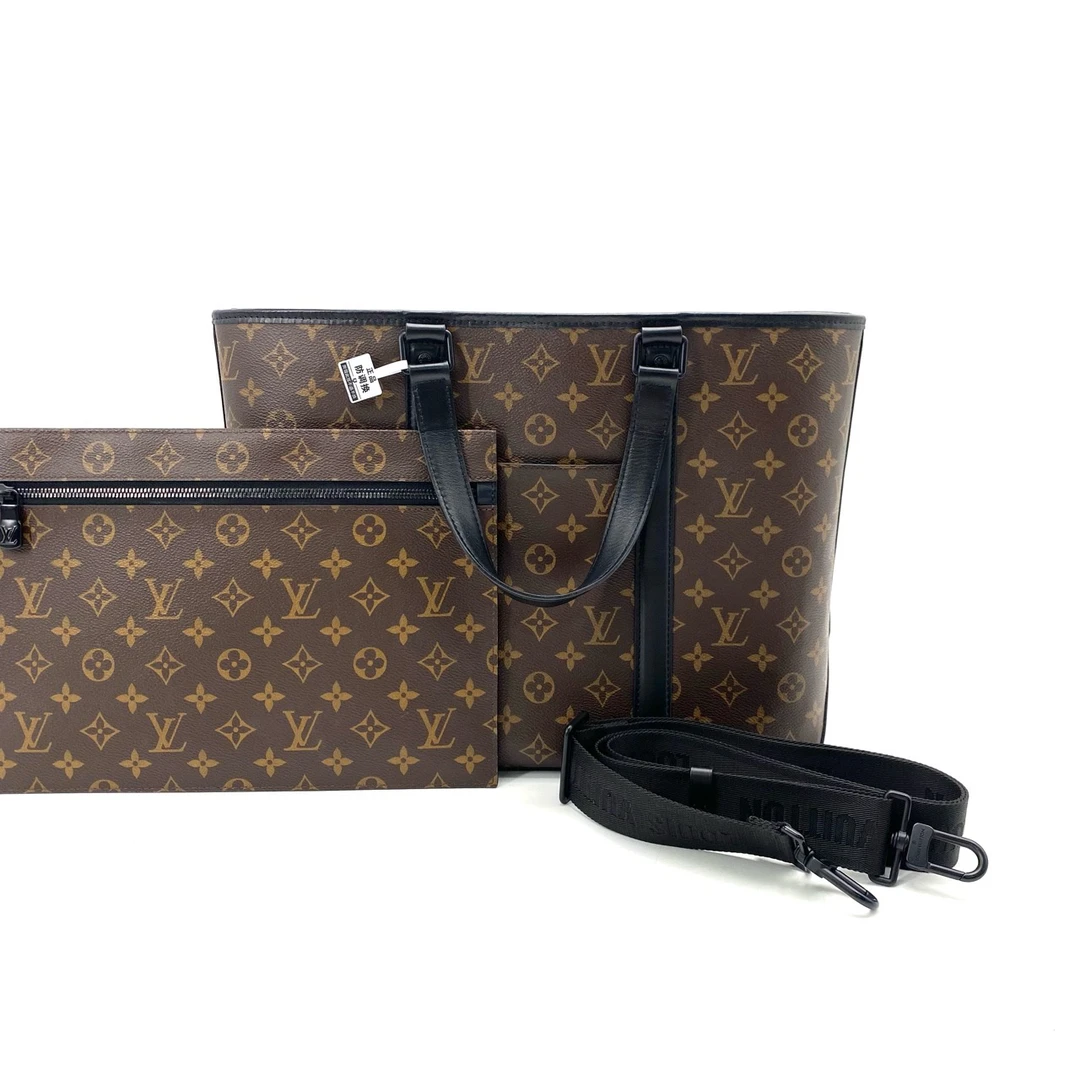 99新 LouisVuitton/路易威登 99新棕老花wee-kend托特包尺寸37/29