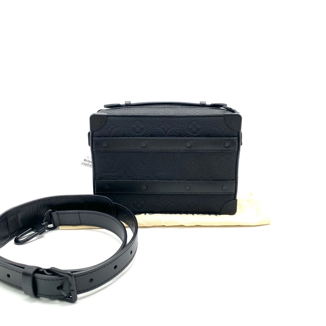 99新 LouisVuitton/路易威登 黑色压花HANDLE盒子包 尺寸22/15