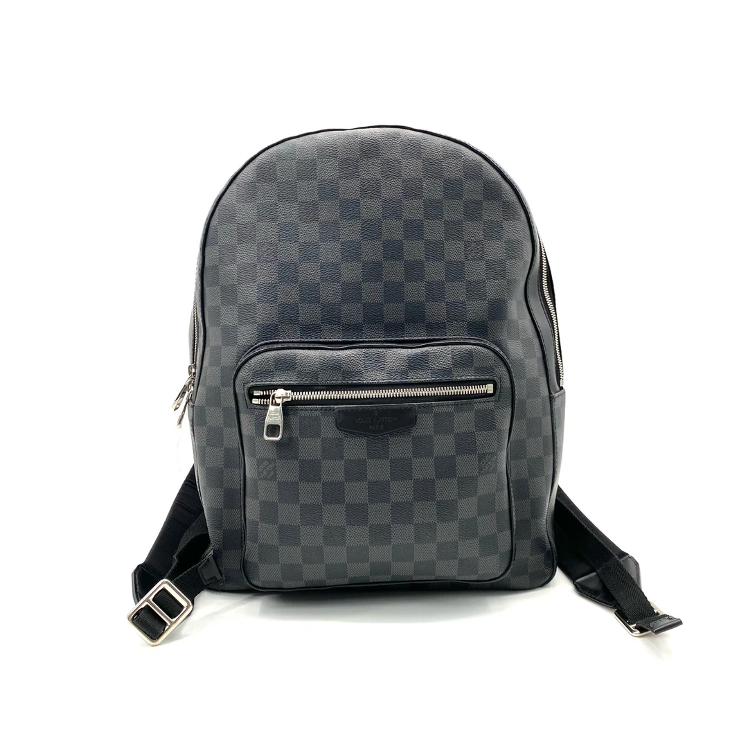 95新 LouisVuitton/路易威登 黑棋盘格双肩包 尺30/40