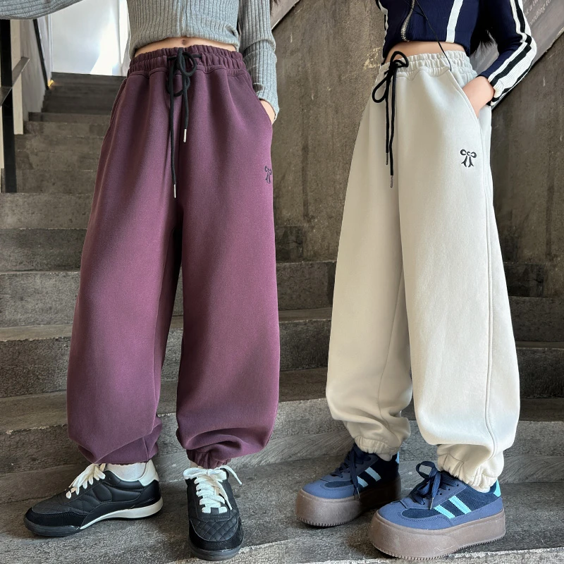 女童卫裤春秋款2024新款6-12岁15岁中大童秋季休闲百搭洋气休闲裤