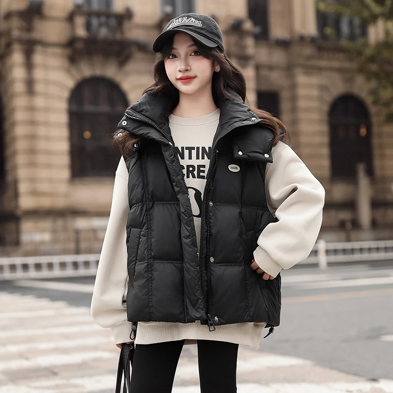 女童秋冬款加厚马甲2024新款6-12岁15岁中大童洋气休闲卫衣两件套