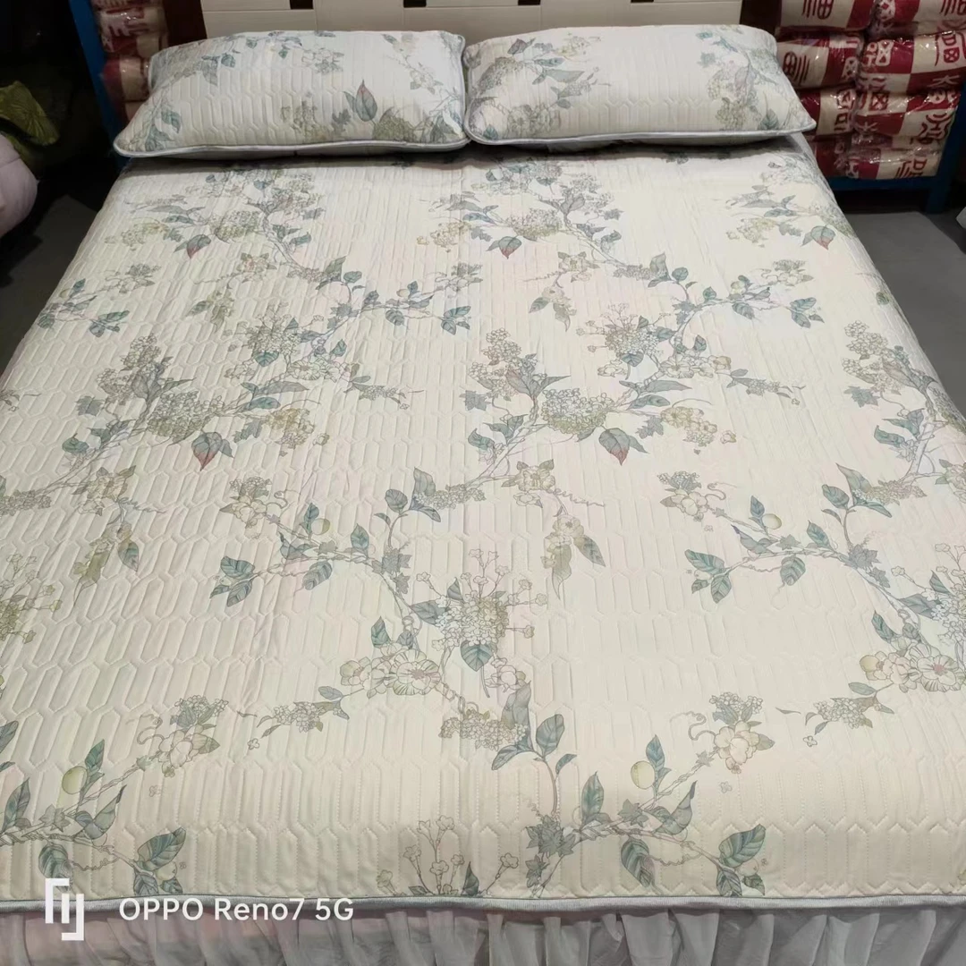 Fugari床裙款可水洗乳胶凉感丝三件套空调夏季款-花之语