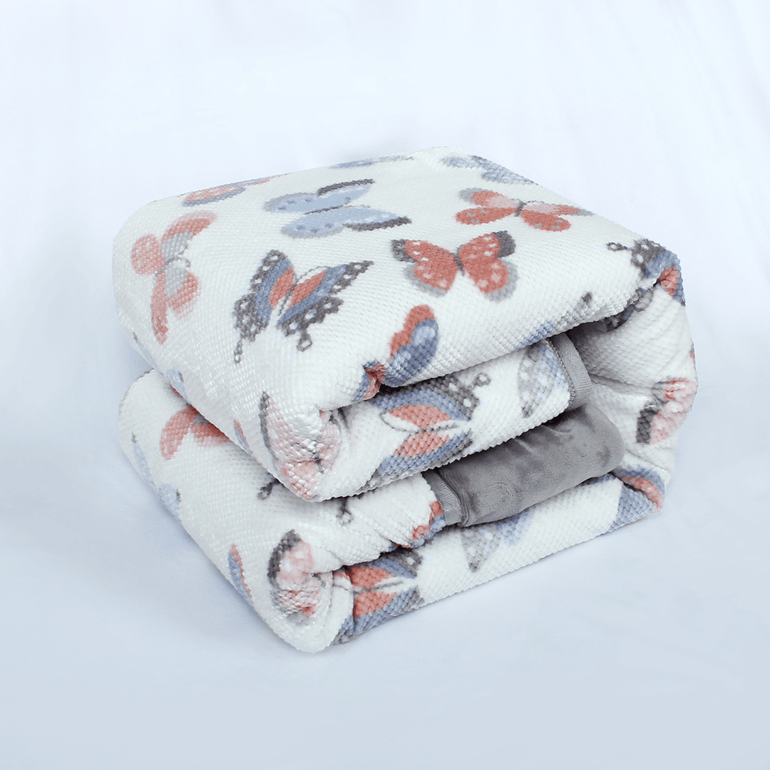 [Fugari]新款上市菠萝格提花彩色蝴蝶150*200被子加厚印花双层