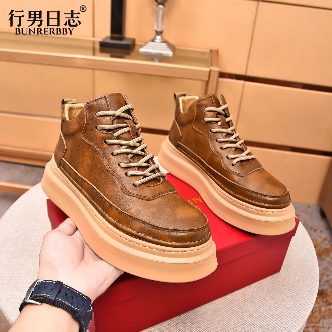 2025年新款【广州高端】冬季加绒真皮马丁靴男短靴英伦复古牛皮靴子