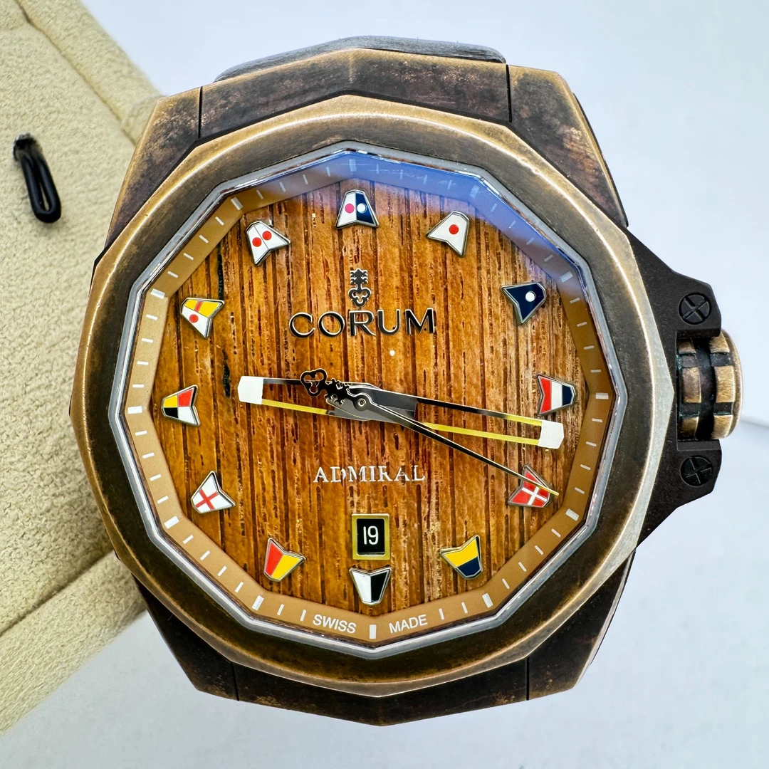 95新 CORUM/昆仑表 海军上将/青铜/木头盘/45mm/单表复古名表