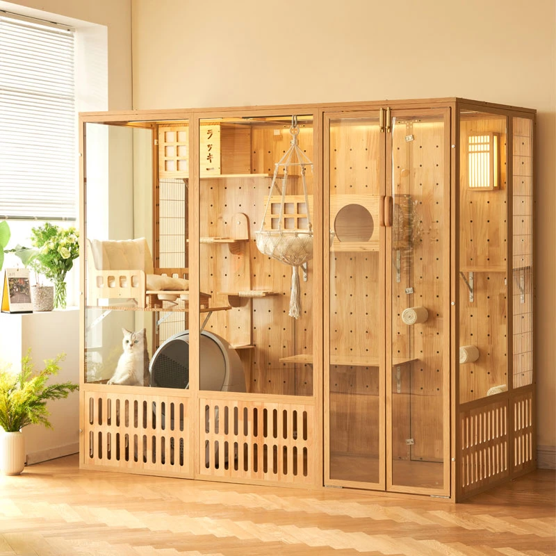 喵丽丝大型猫别墅家用实木猫笼子室内全景多猫超豪华猫房子定制