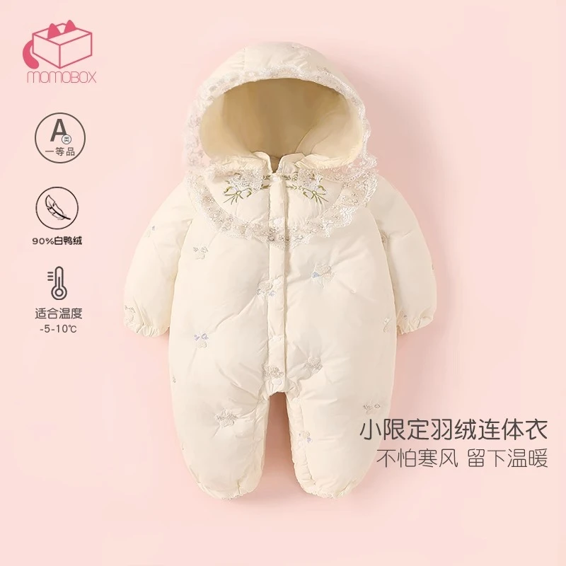 【小限定微瑕】婴儿羽绒服冬装加厚宝宝连体衣秋冬抱衣公主哈衣爬服