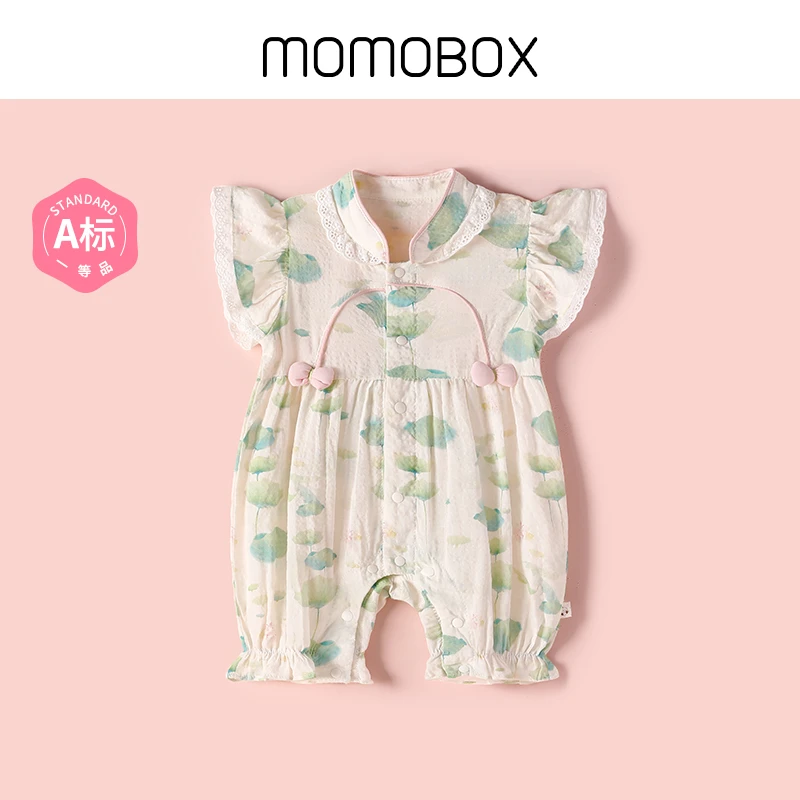 【小采荷】婴幼儿夏款连体衣碎花儿童纯棉薄款中国风女宝洋气