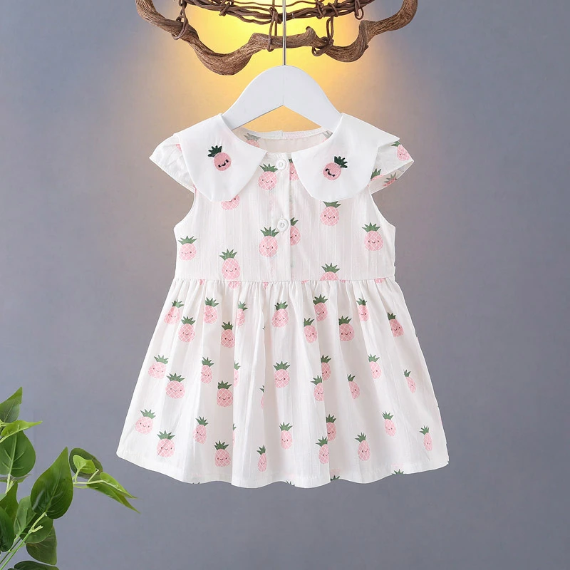 婴儿短袖连衣裙夏装女小童公主裙纯棉夏季前扣儿童女童裙子短款薄