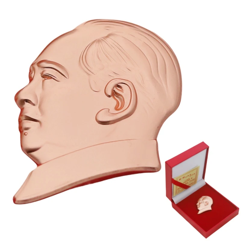 铜合金胸针 毛主席像章伟人头像胸针金色纪念礼品徽章胸章精致