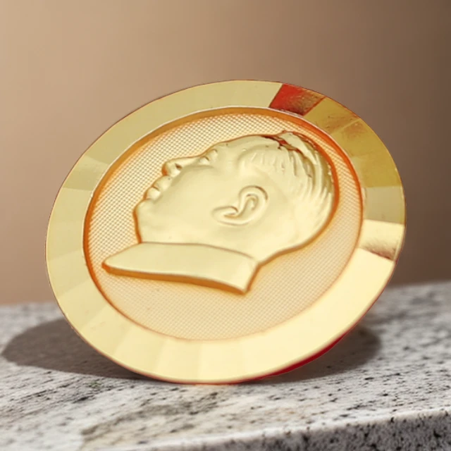 铜合金胸针 毛主席胸针伟人像章金色毛爷爷头像纪念胸章金色徽章