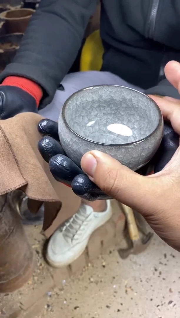 【闪购商品】瓷茶盏黑冰裂禅定
