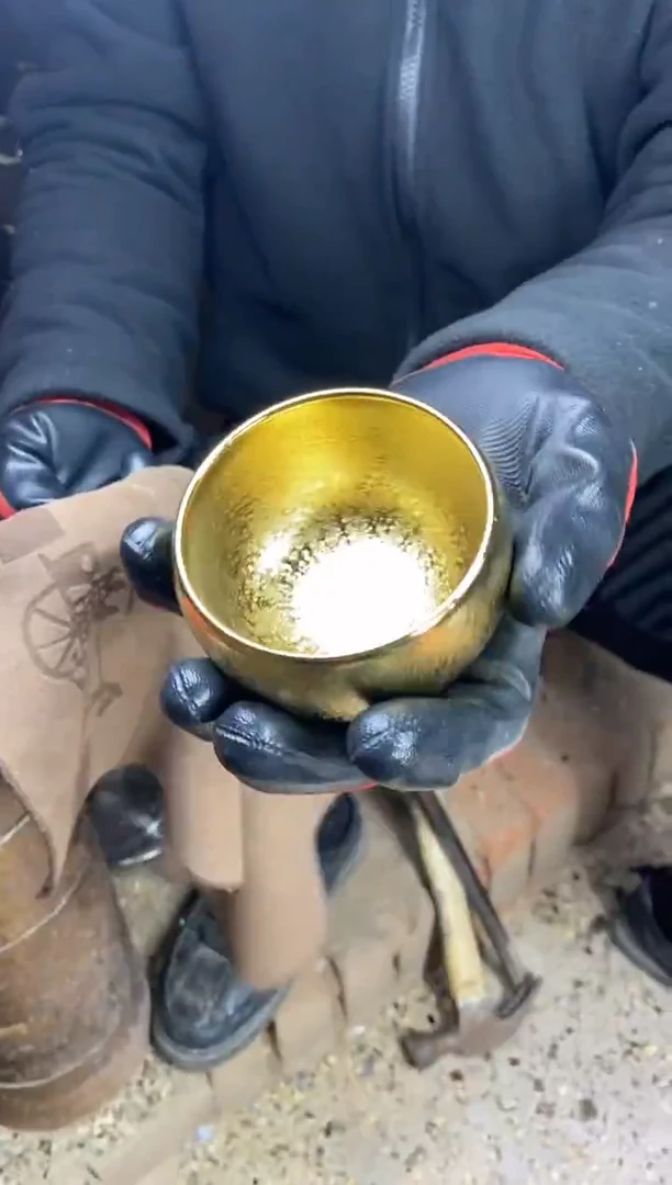 【闪购商品】瓷茶盏双面金盏 禅定 （配礼盒证书）