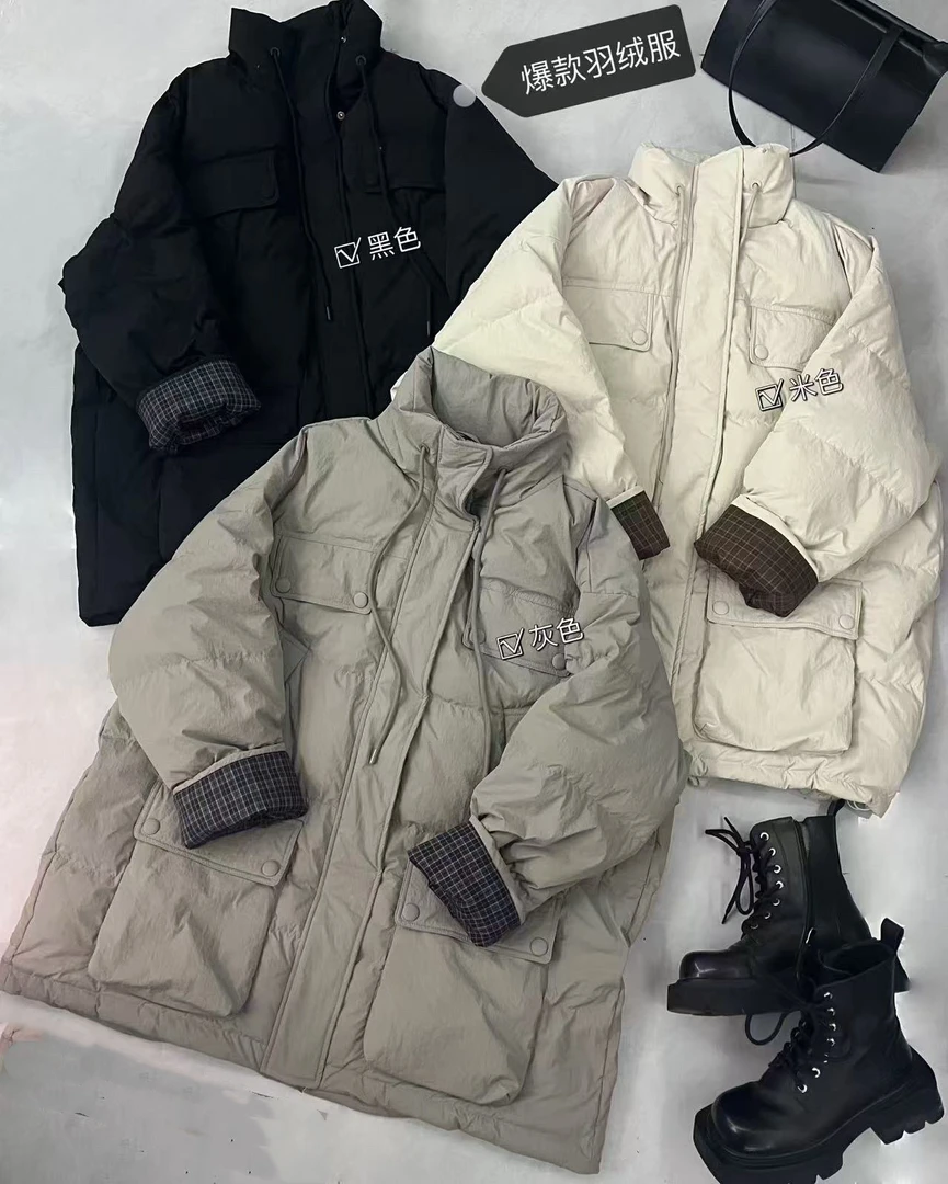 【小虹虹商贸】2024冬季新款韩版立体大口袋百搭宽松保暖羽绒服