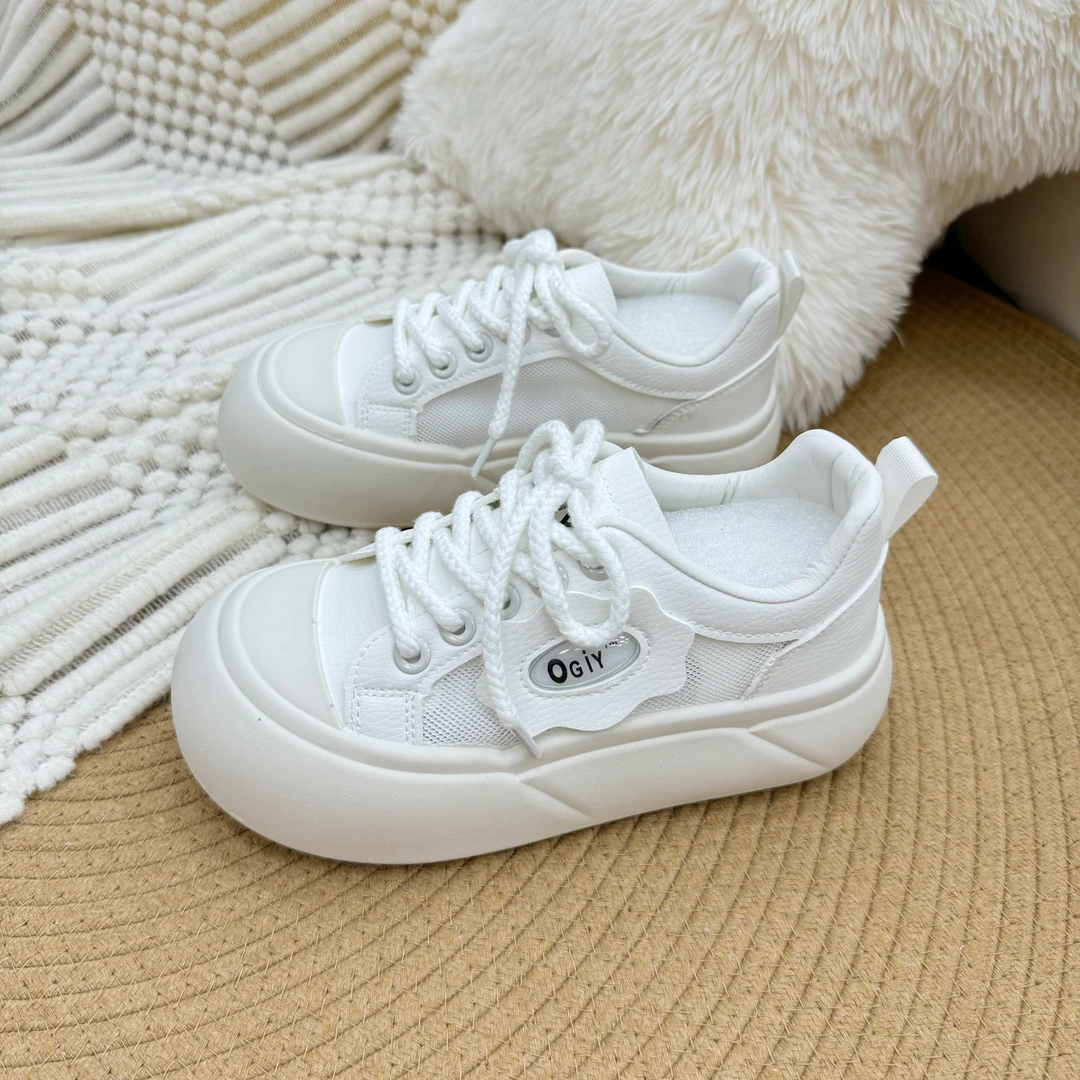 C06 白色 休闲韩版百搭时尚板鞋2024夏季新款网面透气小白鞋女