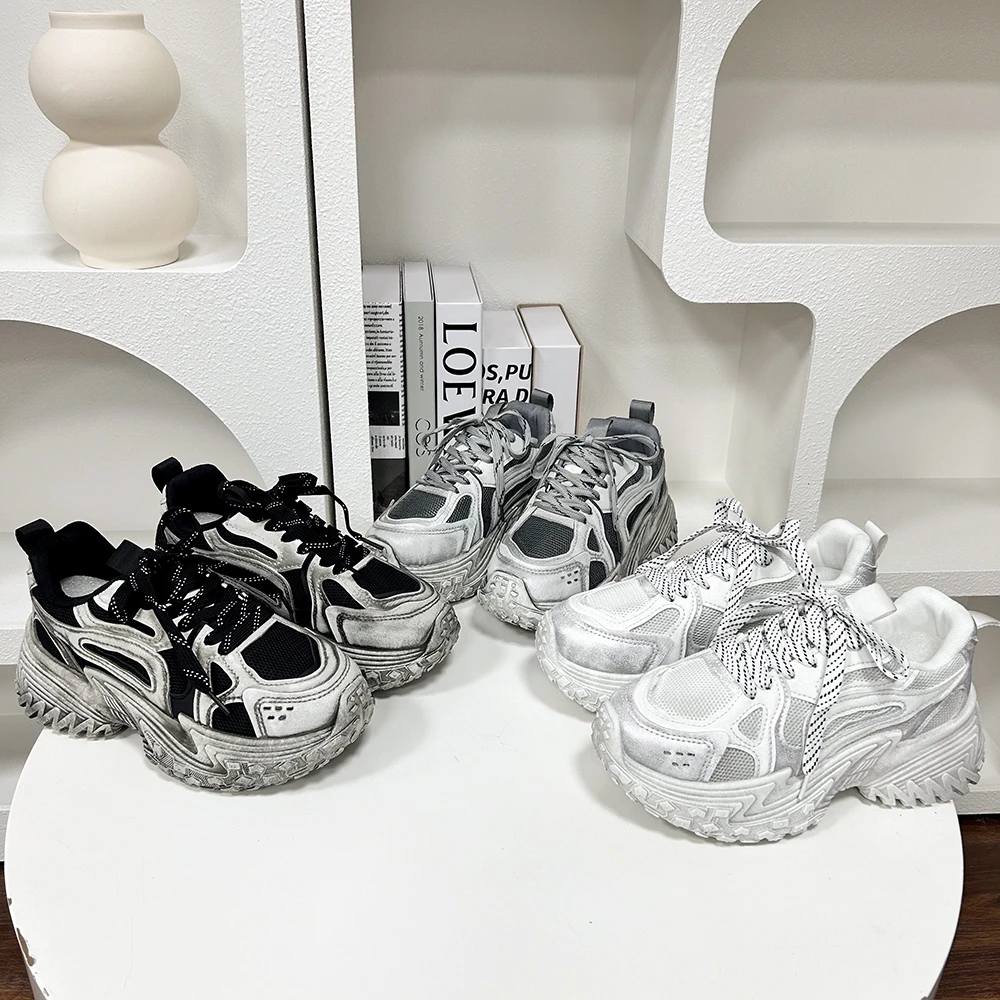 MC303 运动休闲厚底老爹鞋女2024新款增高舒适百复古轻便跑步鞋