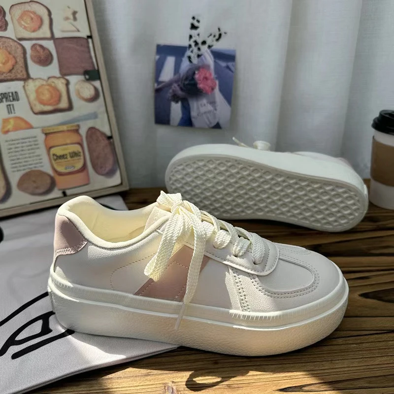 TP320 米粉 休闲韩版百搭时尚小白鞋女2024新款潮流厚底学生板鞋