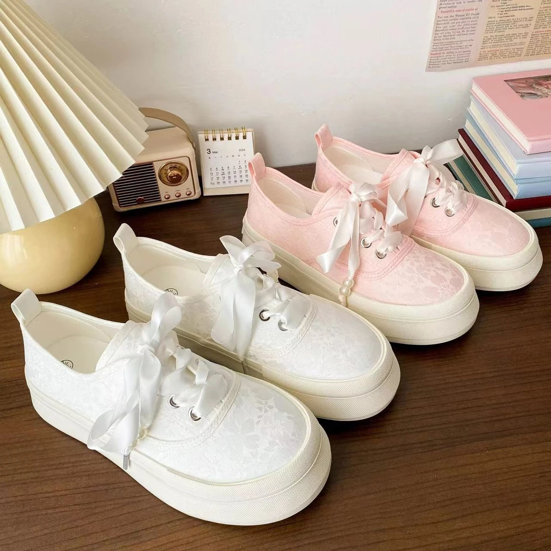 6395 夏季新款小白鞋女2024潮流百搭新中式板鞋复古学生女鞋
