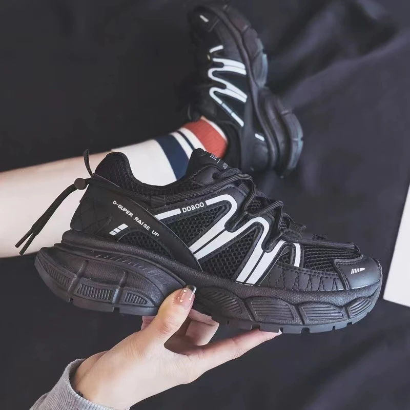 2399 黑色 夏季新款网面透气运动女鞋2024潮流百搭学生复古跑步鞋