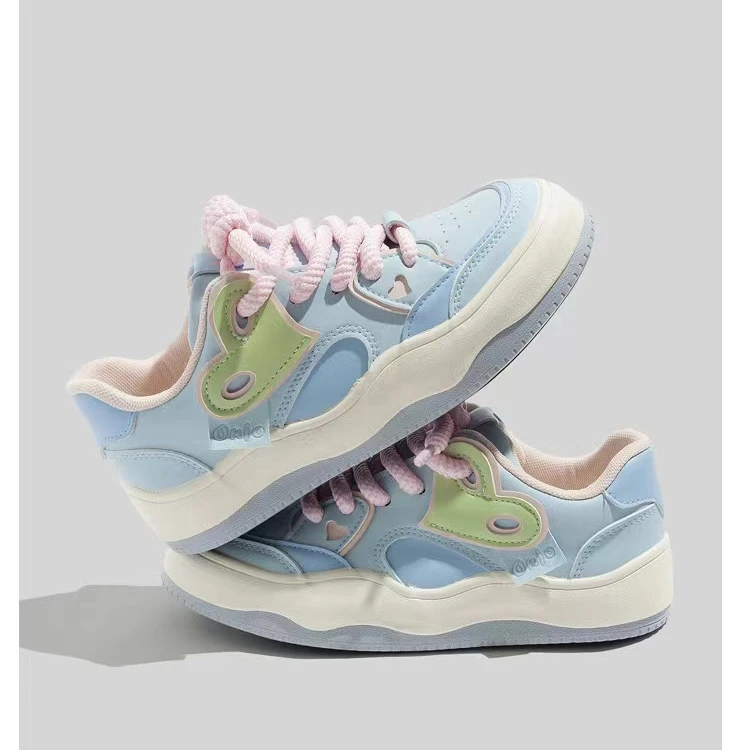 BE-6672 休闲韩版百搭时尚板鞋女2024潮流百搭时尚厚底小白鞋