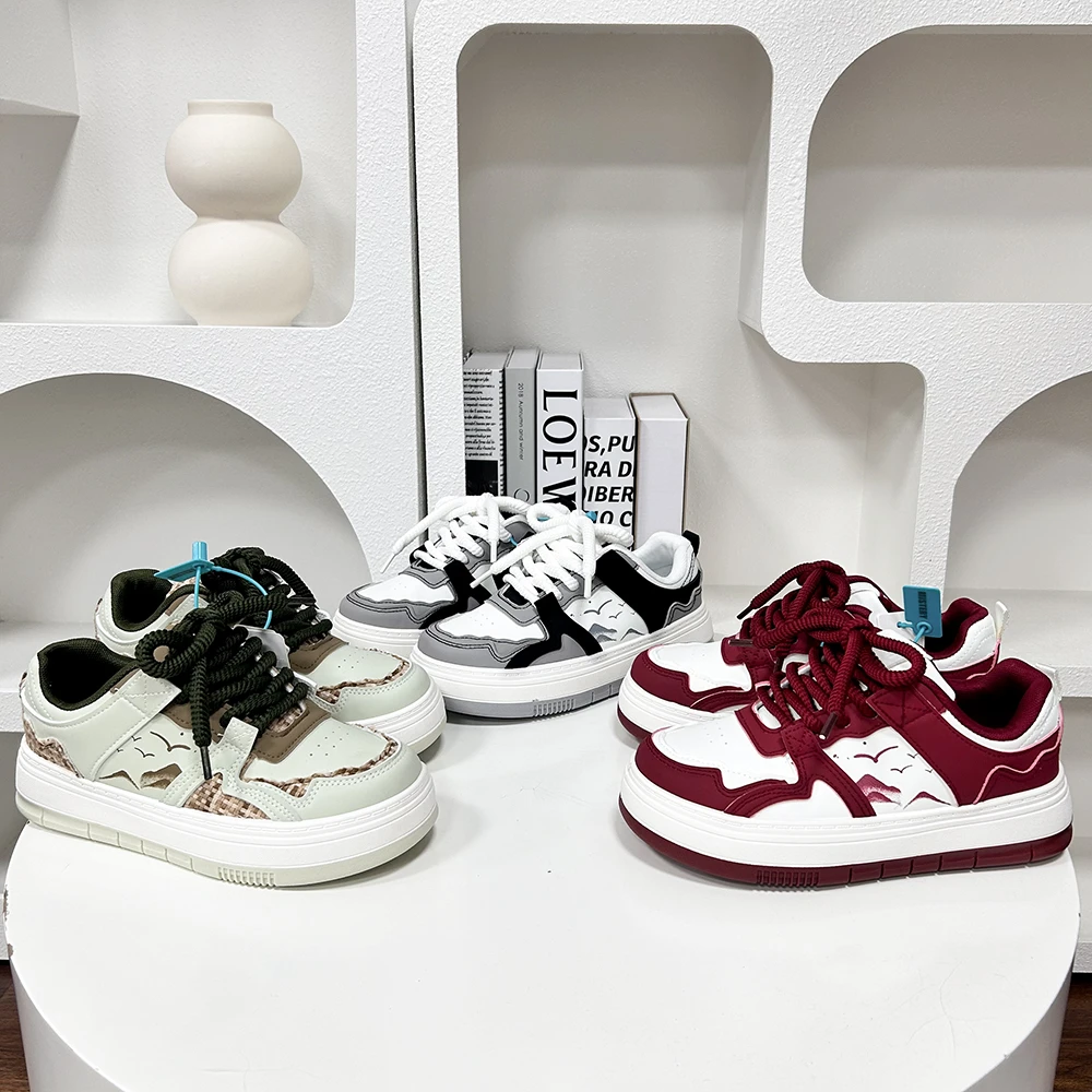 2601 运动厚底休闲板鞋2024新款潮流小白鞋女复古学生运动跑步鞋