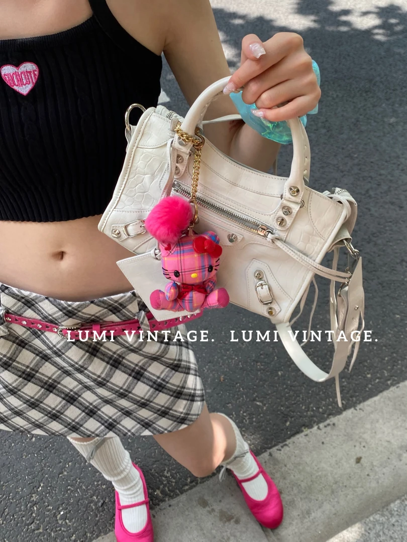95新 Balenciaga/巴黎世家 白银鳄鱼压纹mini机车包88724811