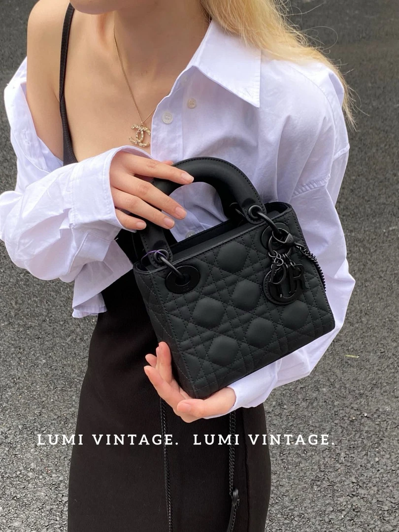 95新 DIOR/迪奥 so black羊皮三格戴妃 21年 89436471