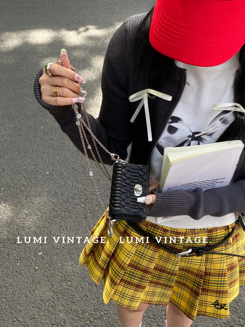 95新 MIU MIU/缪缪 mini褶皱宝石挎包73774522