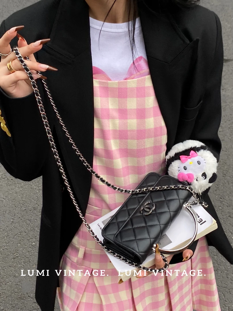 95新 Chanel/香奈儿 so black手柄woc包（芯片款）21076960