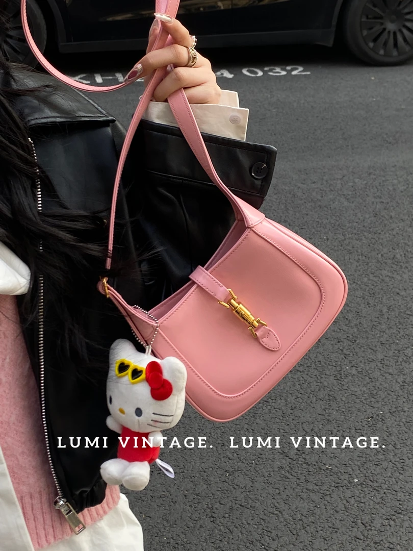 95新 GUCCI/古驰 粉色Jackie1961mini手提斜跨包57275818
