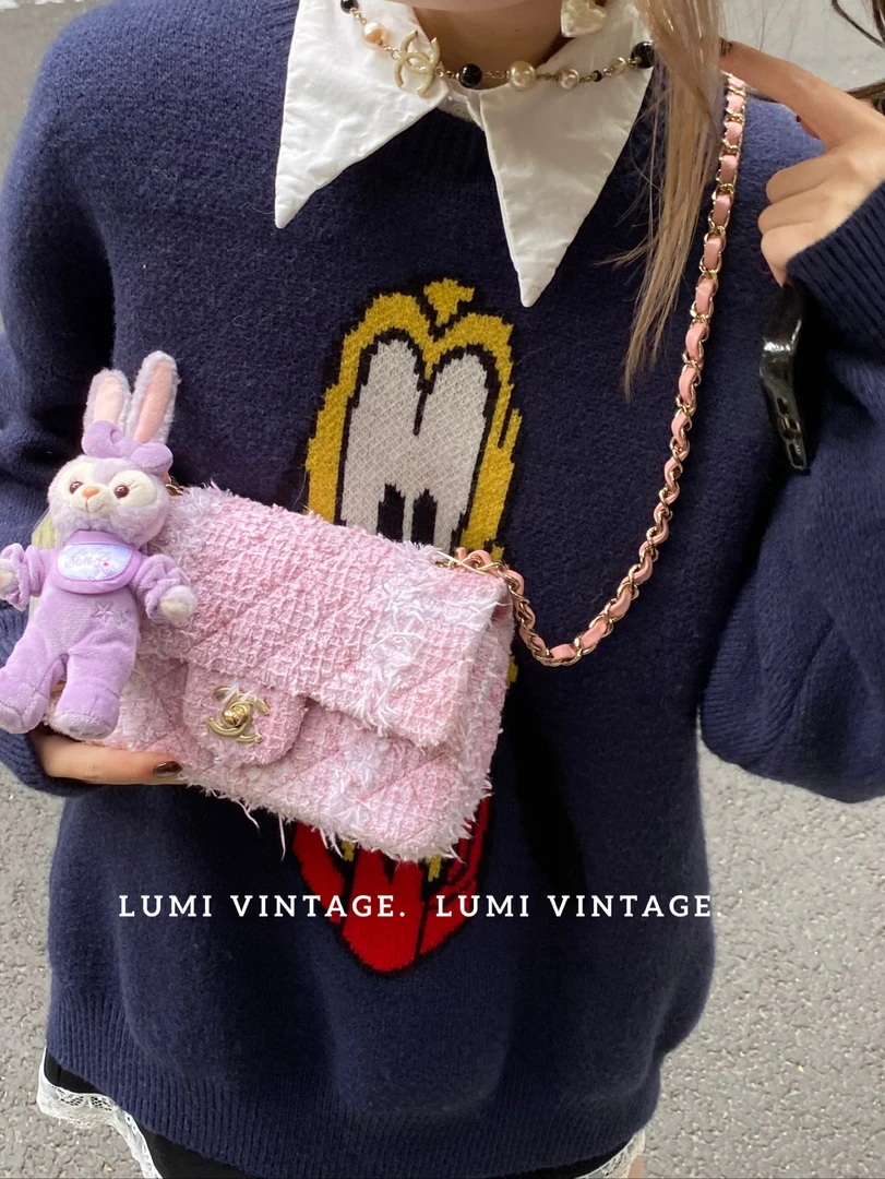 95新 Chanel/香奈儿 22Ccf大mini毛呢单肩包41202090