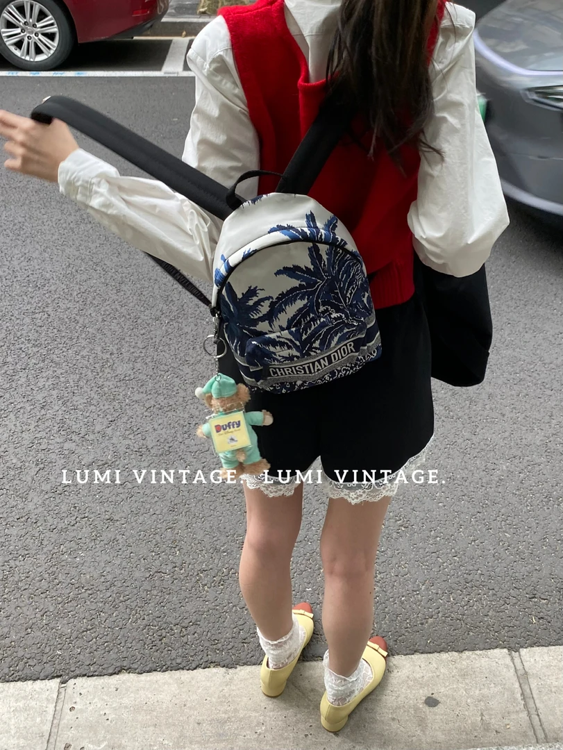 95新 DIOR/迪奥 棕榈树刺绣双肩包 21年 41505226