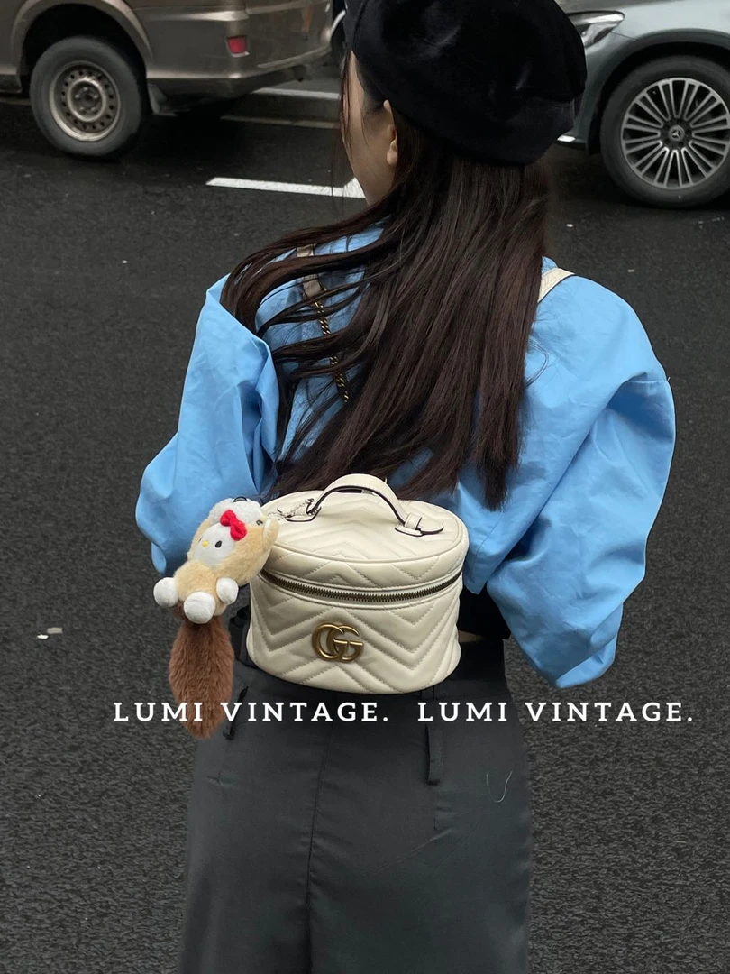 95新 GUCCI/古驰 白色马蒙双肩包32117128