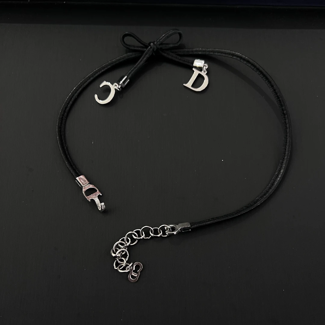 95新 DIOR/迪奥 皮质CD字母chocker项链