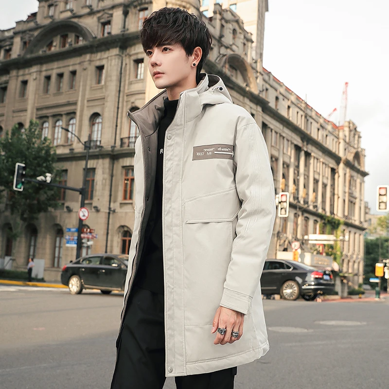 羽绒服男士中长款2023年新款潮牌秋冬季外套韩版潮流帅气高端品质