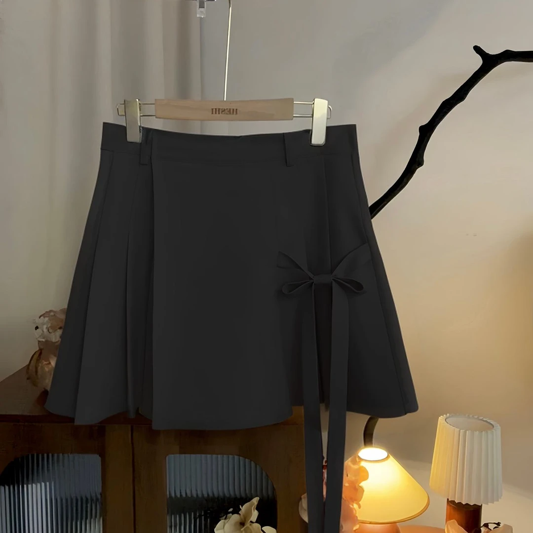 现货【千惠】05073C 胖mm夏季新款高腰短裙a字设计感显瘦半身裙