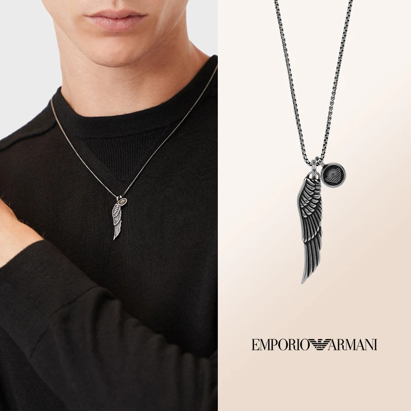 Emporio Armani/安普里奥·阿玛尼 不锈钢项链 黑色翅膀EGS2808060