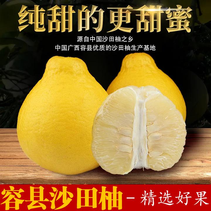 【纯甜】正宗广西容县沙田柚新鲜当季水果自良千秋沙田柚批发白心