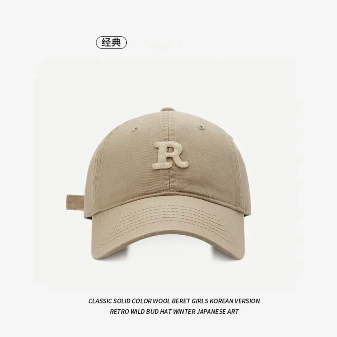 高品质～字母刺绣棒球帽女弯檐韩版简约百搭休闲软顶鸭舌帽子