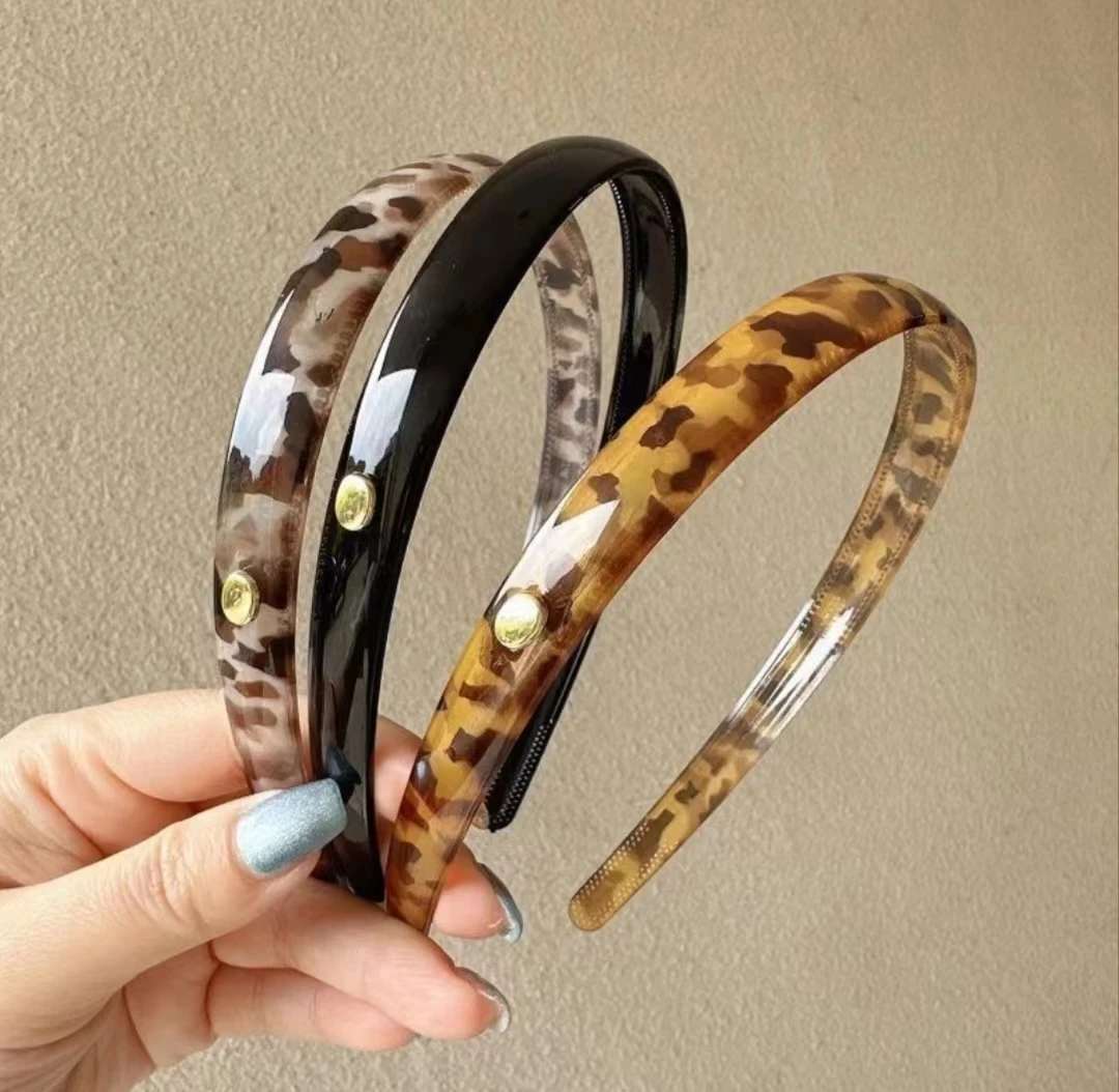 百搭韩系 气质豹纹ins发箍女高级感压发细边头箍夏季带齿防滑头饰