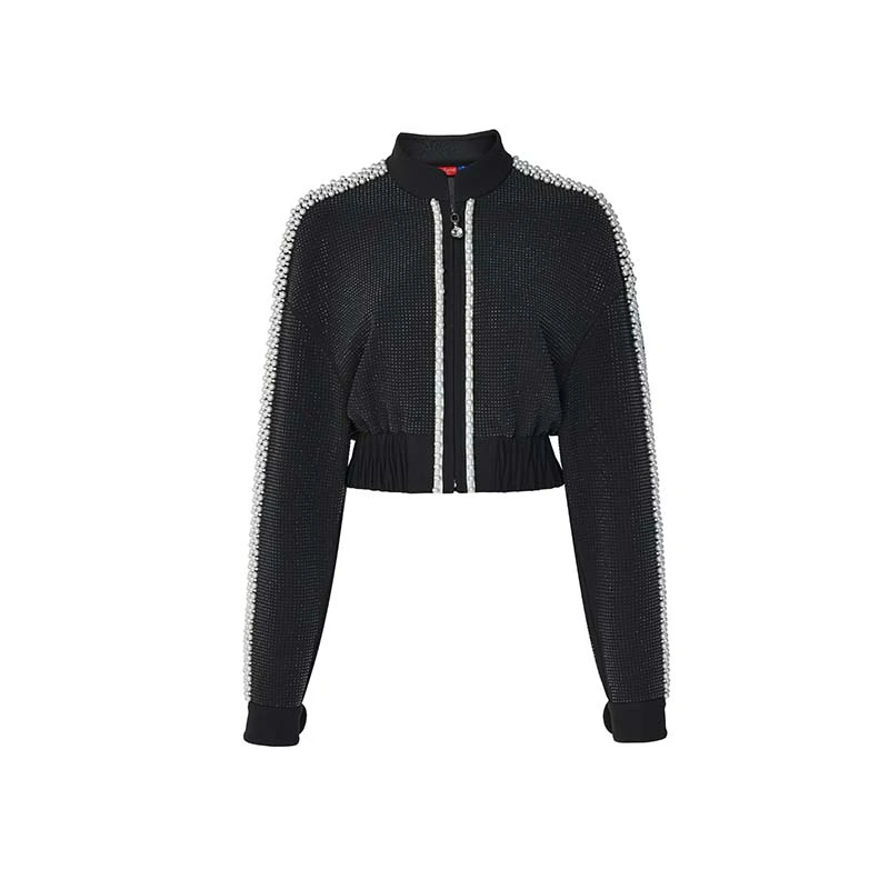 LeFame/拉飞姆24年春新品珍珠装饰运动风短上衣外套LF24C51SC118