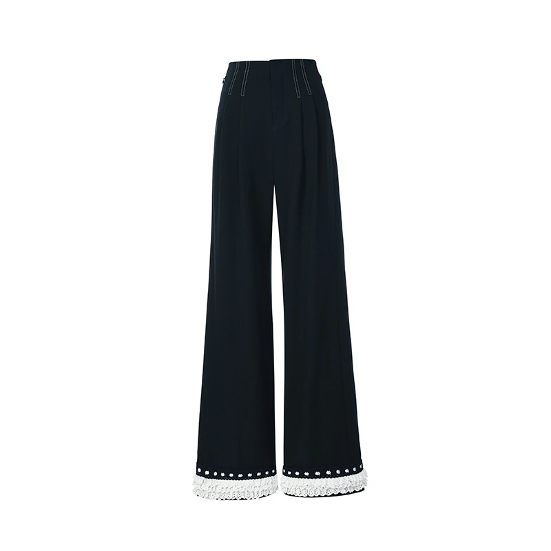 2024秋新品下脚层层荷叶装饰垂感长裤LF24Q11SP224