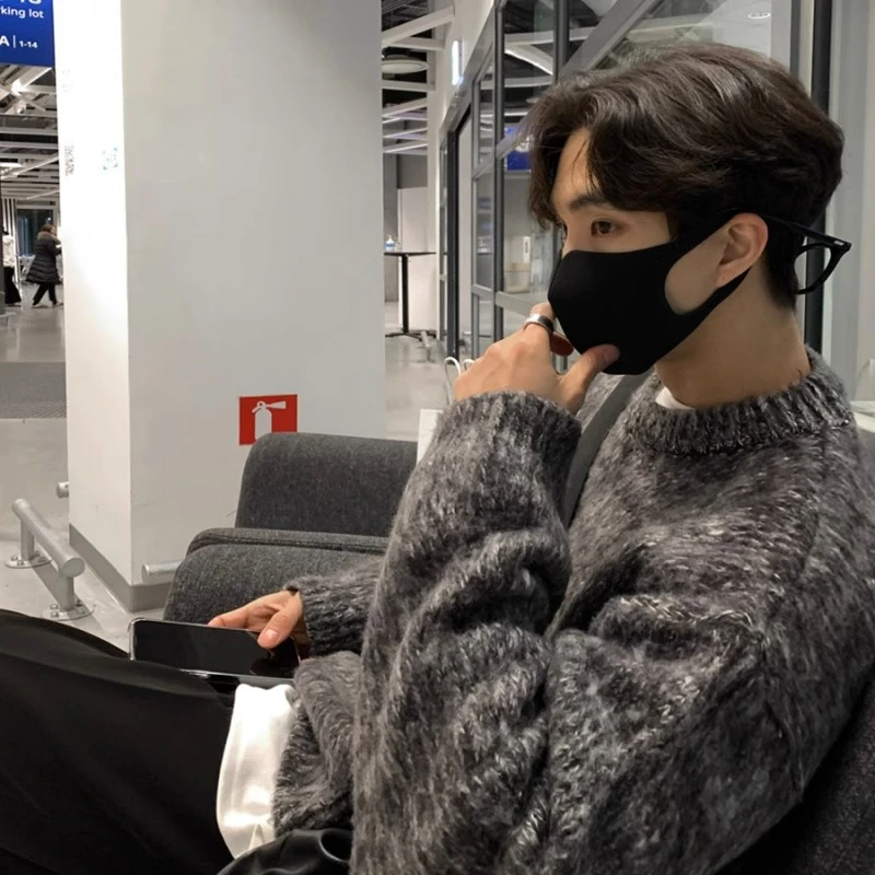 仓石一树潮牌帅气青年毛衣男士冬季美式高街慵懒舒适宽松加厚上衣