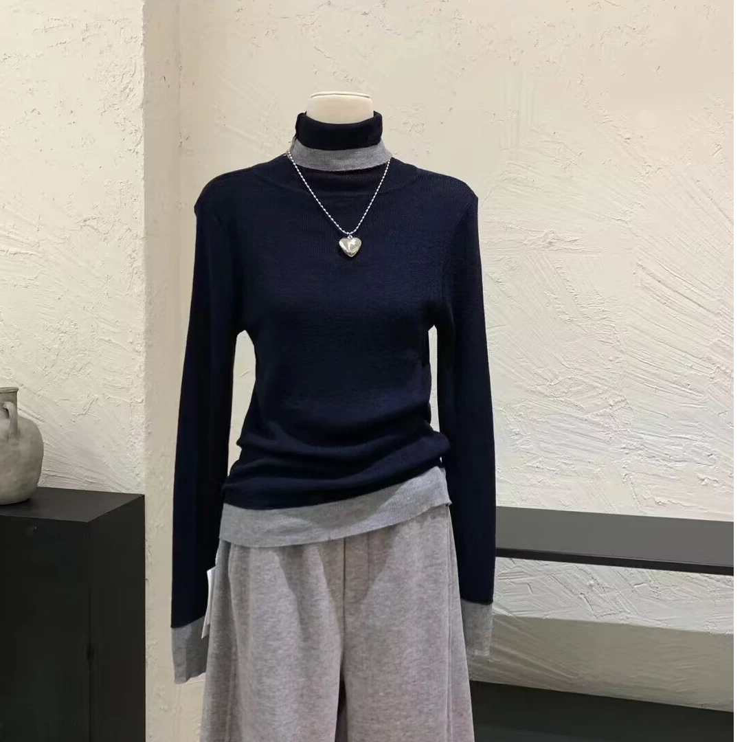 100-199气质百搭显瘦春季新款套装高领休闲中长款洋气学院风