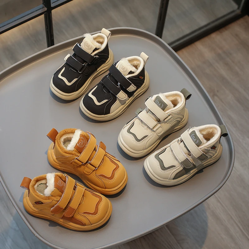 儿童鞋子男童宝宝加绒棉鞋保暖冬季休闲防滑软底加厚小童运动鞋