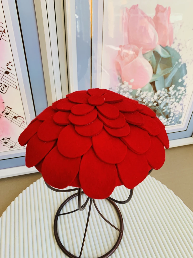 100羊毛法式名媛小礼帽韩版发卡礼帽空姐帽复古经典秋冬百搭女士