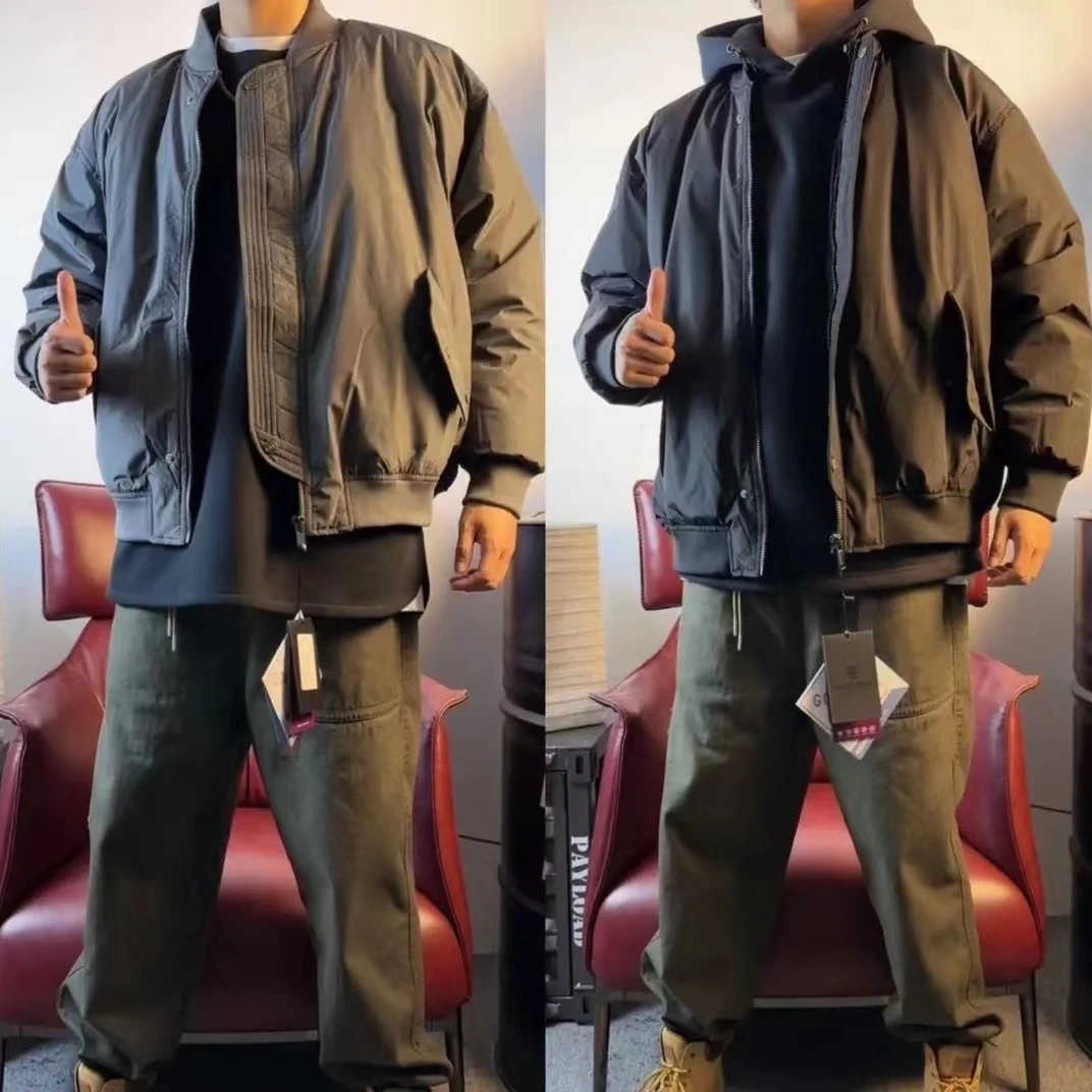【cityboy 】飞行员夹克羽绒服os棒球领羽绒夹克 休闲羽绒外套1271
